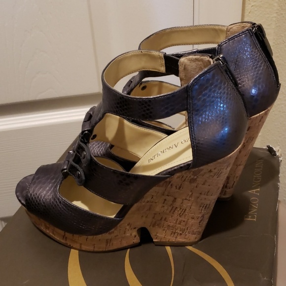 Enzo Angiolini Dossil wedge leather Sandals - Picture 2 of 8